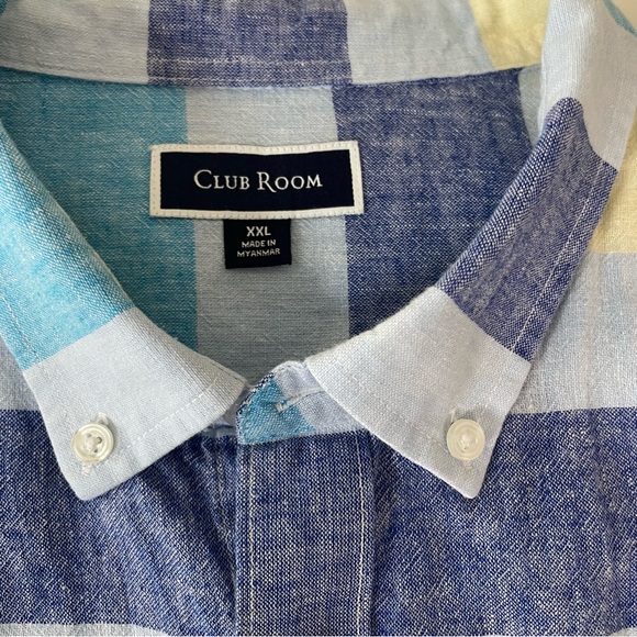 Mens Linen Blend BUNDLE 38x7 Shorts XXL Button Downs Plaid Coastal Summer Preppy - Picture 3 of 14